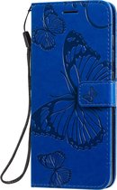 Samsung Galaxy A51 Hoesje - Mobigear - Butterfly Serie - Kunstlederen Bookcase - Blauw - Hoesje Geschikt Voor Samsung Galaxy A51