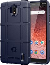 Nokia 1 Plus Hoesje - Mobigear - Rugged Shield Serie - TPU Backcover - Blauw - Hoesje Geschikt Voor Nokia 1 Plus