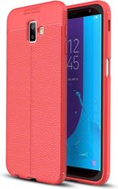 Samsung Galaxy J6 Plus Hoesje - Mobigear - Luxury Serie - TPU Backcover - Rood - Hoesje Geschikt Voor Samsung Galaxy J6 Plus