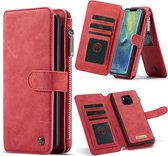 Huawei Mate 20 Pro Hoesje - Caseme - Luxe Wallet Serie - Kunstlederen Bookcase / 2in1 Case - Rood - Hoesje Geschikt Voor Huawei Mate 20 Pro