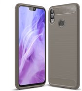 HONOR 8X Hoesje - Mobigear - Brushed Slim Serie - TPU Backcover - Grijs - Hoesje Geschikt Voor HONOR 8X