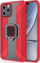 Apple iPhone 12 Pro Hoesje - Mobigear - Armor Ring Serie - Hard Kunststof Backcover - Rood - Hoesje Geschikt Voor Apple iPhone 12 Pro