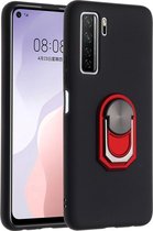 Mobigear Armor Ring Hardcase voor de Huawei P40 Lite 5G - Zwart / Rood