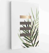 Botanical and gold abstract wall arts vector collection. 3 - Moderne schilderijen – Vertical – 1877836612 - 40-30 Vertical