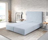 Boxspring frame Dream-Well Pastelblauw 140x200 cm vlak geweven Beddengoed