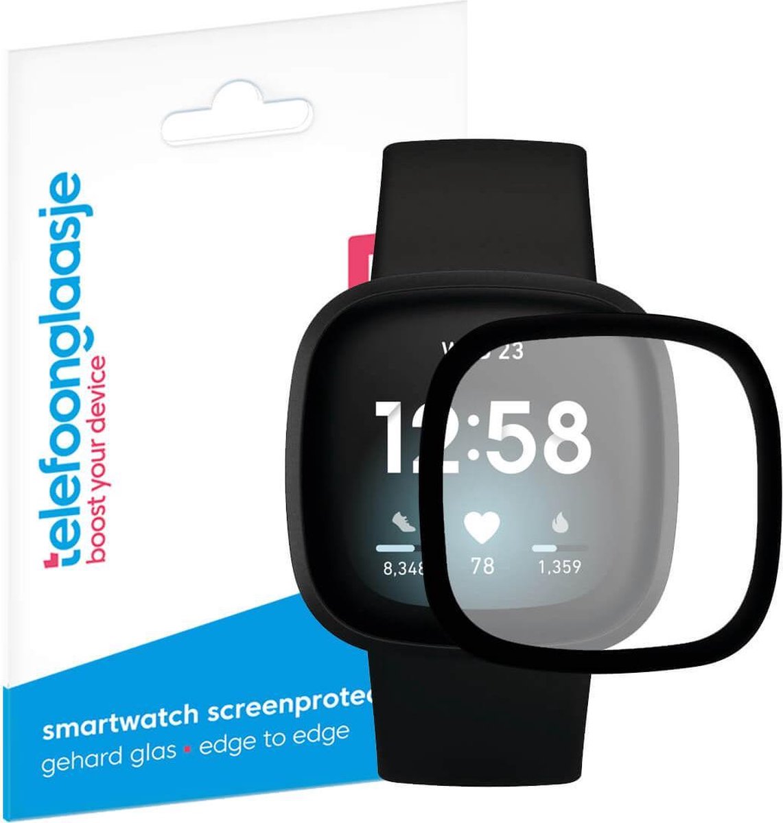 Telefoonglaasje Screenprotector Fitbit Versa 3 - PMMA - (Dun/Flexibel) Plexiglas Screenprotectors Geschikt voor Fitbit Versa 3 - Beschermglas - Smartwatch