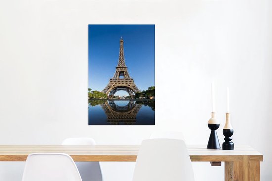 Canvas Schilderij Originele foto van de Eiffeltoren in Parijs - 40x60 cm - Wanddecoratie