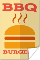 Affiche Barbecue dessin avec un burger - 20x30 cm