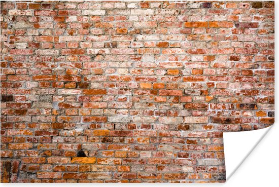 Une ancienne affiche murale en brique 120x80 cm - Tirage photo sur Poster (décoration murale salon / chambre)