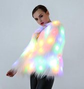 Cosplaykostuums Kerst- en Halloween Nachtkostuums LED-gekleurde lichten Showkleding (Kleur: wit met licht Maat: XXXL)-Wit