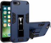 2-in-1 pc + TPU schokbestendige beschermhoes met onzichtbare houder voor iPhone 8 Plus & 7 Plus (koningsblauw)