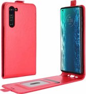 Voor Motorola Edge R64 Texture enkele verticale flip lederen beschermhoes met kaartsleuven en fotolijst (rood)
