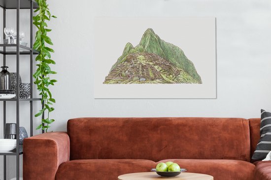 Illustration de la vue du Machu Picchu en Colombie 120x80 cm - Tirage photo sur toile (Décoration murale salon / chambre)