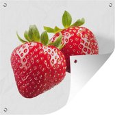 Tuindoek Aardbei - Fruit - Wit - 100x100 cm
