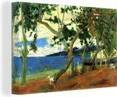 Canvas Schilderij Aan de rand van het meer - Schilderij van Paul Gauguin - 120x80 cm - Wanddecoratie