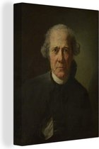 Canvas schilderij 120x160 cm - Wanddecoratie Portret van een man - schilderij van Joseph Ducreux - Muurdecoratie woonkamer - Slaapkamer decoratie - Kamer accessoires - Schilderijen