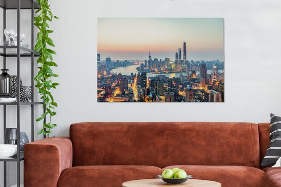 Shanghai au lever du soleil 140x90 cm - Tirage photo sur toile (Décoration murale salon / chambre)