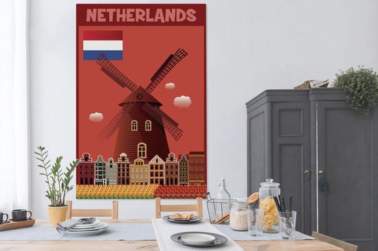 Tableau sur toile Une affiche des Nederland - 120x180 cm - Décoration murale XXL