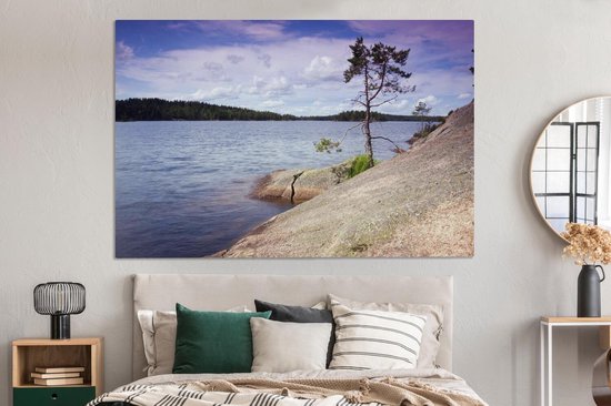 Tableau sur toile Ciel coloré sur le parc national de Tiveden en Suède - 150x100 cm - Décoration murale