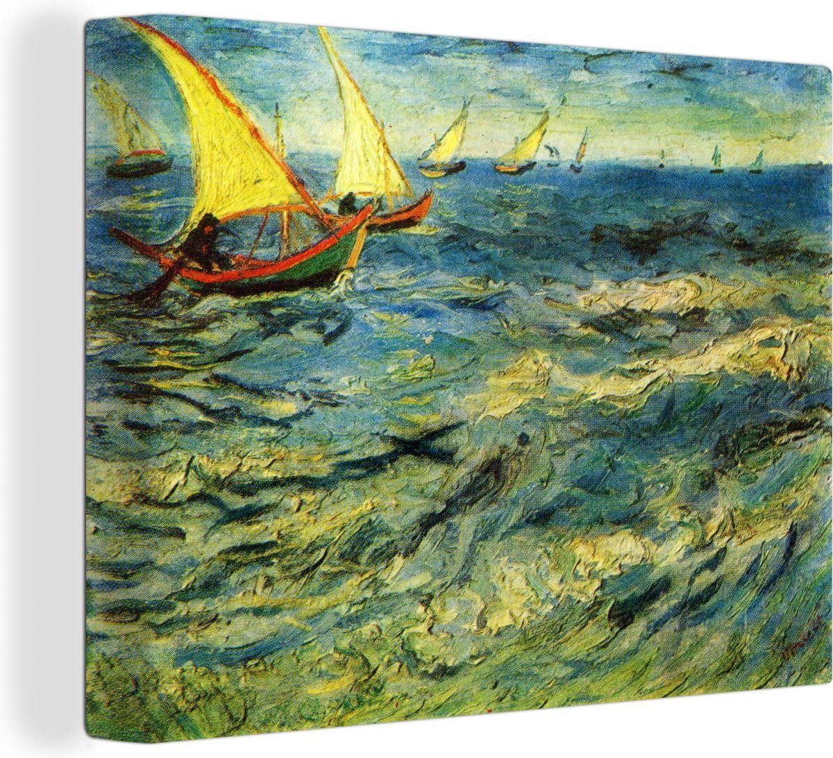 Tuinposters Zeegezicht Bij Les Saintes Maries De La Mer   Schilderij Van Vincent Van Gogh 50x50 Cm Tuindoek Buitenposter