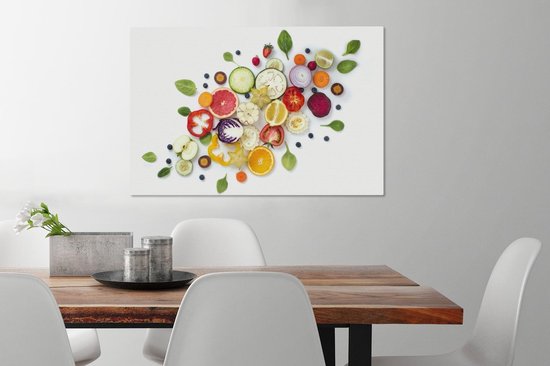 Toile empilée de légumes 2cm 60x40 cm - Tirage photo sur toile (Décoration murale salon / chambre)