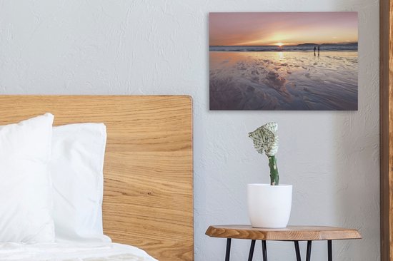 Supposons de regarder le coucher de soleil sur la plage toile 2cm 30x20 cm - petit - Tirage photo sur toile (Décoration murale salon / chambre) / Mer et plage