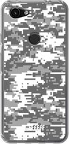 6F hoesje - geschikt voor Google Pixel 3a -  Transparant TPU Case - Snow Camouflage #ffffff