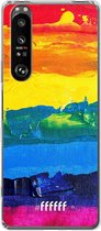 6F hoesje - geschikt voor Sony Xperia 1 III -  Transparant TPU Case - Rainbow Canvas #ffffff