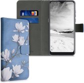 kwmobile telefoonhoesje voor Alcatel 1S (2021) - Backcover voor smartphone - Hoesje met pasjeshouder in taupe / wit / blauwgrijs - Magnolia design