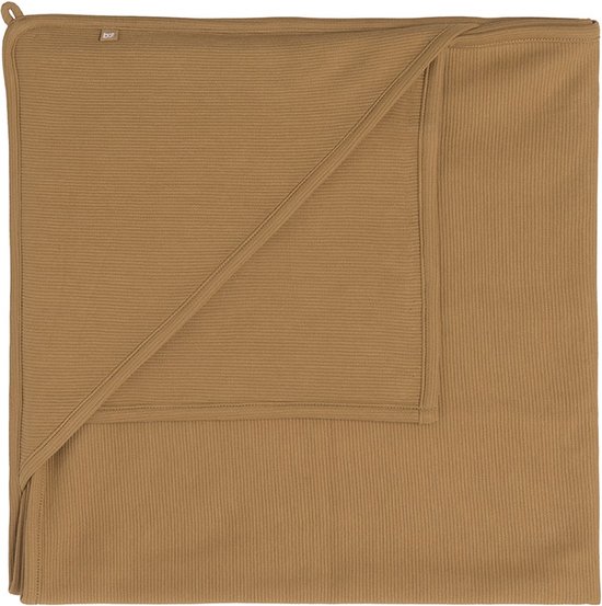 Baby's Only Gebreide wikkeldeken - Omslagdoek baby Pure - Caramel - 75x75 cm - 100% ecologisch katoen - Geschikt voor drie- en vijfpuntsgordel