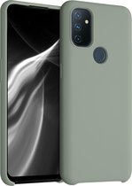 kwmobile telefoonhoesje voor OnePlus Nord N100 - Hoesje met siliconen coating - Smartphone case in grijsgroen