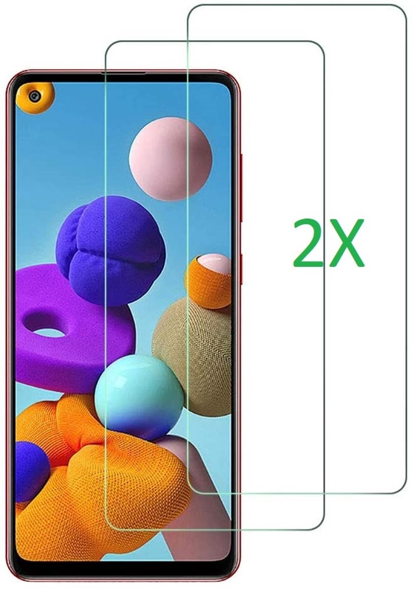 Screenprotector Geschikt voor Samsung Galaxy A21S Tempered glas / 2x Screenprotector