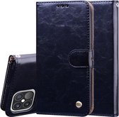 Zakelijke stijl olie wax textuur horizontale flip lederen tas met houder & kaartsleuven & portemonnee voor iPhone 12 Pro Max (zwart)