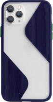 Voor iPhone 11 Pro Max contrasterende kleurstiksels TPU beschermhoes (saffierblauw)