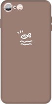 Voor iPhone 6s / 6 Small Fish Pattern Colorful Frosted TPU telefoon beschermhoes (kaki)