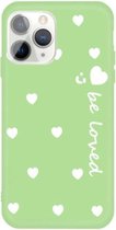 Voor iPhone 11 Pro Max Lachend Gezicht Meerdere Love-Hearts Patroon Kleurrijke Frosted TPU Telefoon Beschermhoes (Groen)
