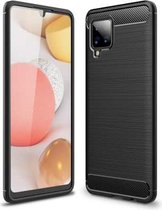 Voor Samsung Galaxy A42 5G geborstelde textuur koolstofvezel TPU-hoes (zwart)