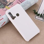 Effen kleur vloeibaar siliconen schokbestendig hoesje voor Huawei Nova 5i (wit)