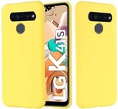 Voor LG K41S Pure Color Vloeibare siliconen schokbestendige hoes met volledige dekking (geel)