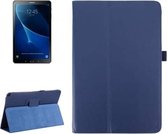 Voor Galaxy Tab A 10.1 (2016) / P585 Litchi Texture Horizontale Flip Leather Case met houder (donkerblauw)