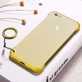 Frosted antislip TPU-beschermhoes met metalen ring voor iPhone 6 (geel)
