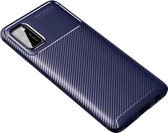 Voor Samsung Galaxy A02s 5G koolstofvezel textuur schokbestendig TPU-hoesje (blauw)
