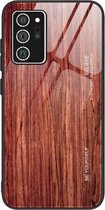 Voor Samsung Galaxy Note20 houtnerf glas beschermhoes (M05)