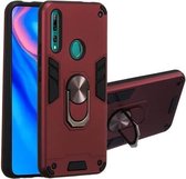 Voor Huawei P Smart Z / Y9 Prime (2019) 2 in 1 Armor Series PC + TPU beschermhoes met ringhouder (wijnrood)