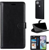 Voor Motorola Mote G 5G Pure Kleur Horizontale Flip PU lederen tas met houder & kaartsleuven & portemonnee & fotolijst (zwart)