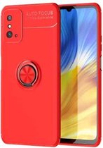Voor Huawei Honor X10 Max metalen ringhouder 360 graden roterende TPU-hoes (rood + rood)