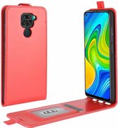 Voor Geschikt voor Xiaomi Redmi Note 9 / 10X 4G R64 textuur enkele verticale flip lederen beschermhoes met kaartsleuven en fotolijst (rood)