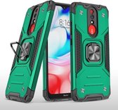 Voor Xiaomi Redmi 8A magnetisch pantser schokbestendig TPU + pc-hoesje met metalen ringhouder (diepgroen)