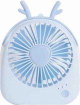 WT-F14 1200 mAh Deer Shape Mini draagbare ventilator met 3 snelheidsregeling (blauw)