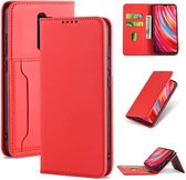 Voor Xiaomi Redmi Note 8 Pro Sterk magnetisme Schokbestendig Horizontaal Flip Vloeistofgevoel lederen tas met houder & kaartsleuven & portemonnee (rood)